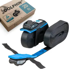 valonic Dolphin - tie Down Straps - 2 Pack, 20 ft x 1 inch, 2200 lbs, Protection pad, cam Buckle - for roof Rack, Surfboard, Kayak and Paddle Board, Black