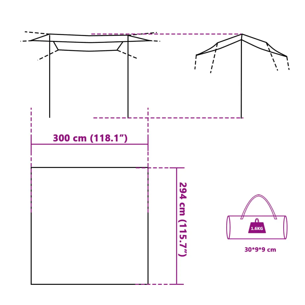 vidaXL Camping Tarp Blue 300x294 cm Waterproof