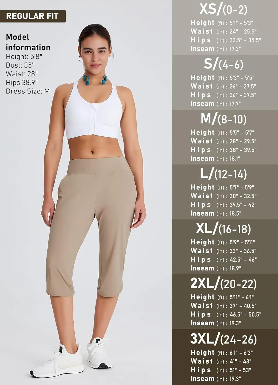 Women's 18" Casual Beach Swim Capri Pants Lightweight Modest Swimsuits Long Swim Shorts with Pockets UPF50 